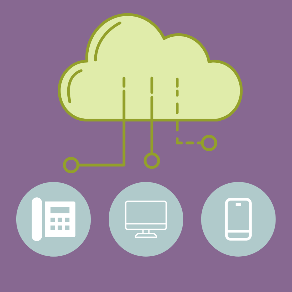 Illustration of how a cloud based telephone works